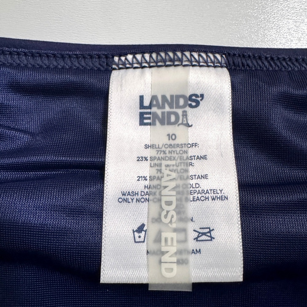 Lands' End M 10 Women's Tummy Control Swim Skirt Bottom Navy UPF 50 Protection - Picture 2 of 3